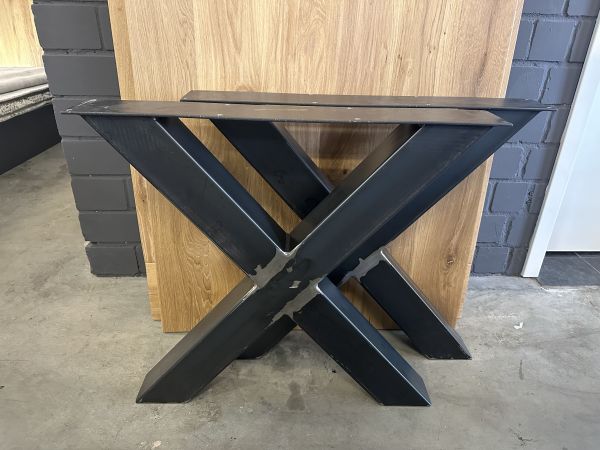 Tischgestell X Regular 2er Set Blankstahl lackiert
