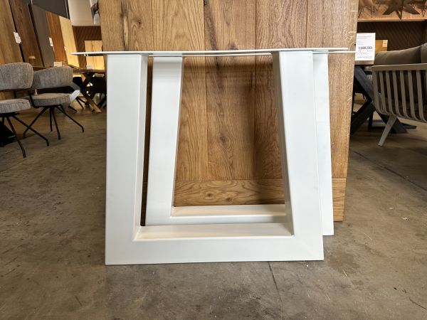 Tischgestell Trapez 2er Set weiß lackiert