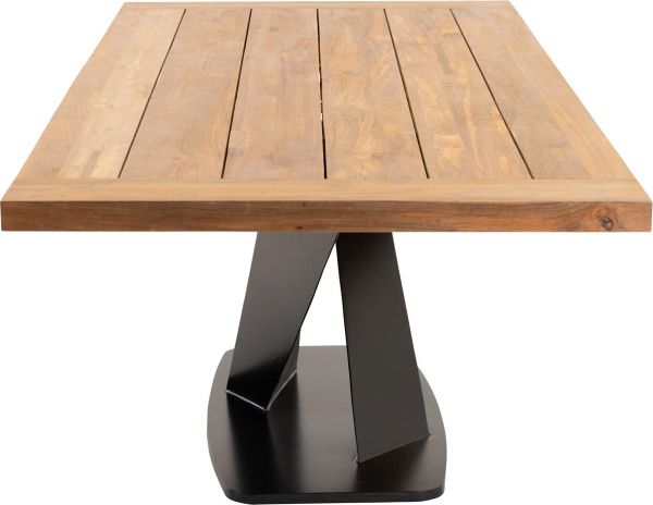 Outdoor Tisch Tronto Teak mit schwarzem Stahlbein